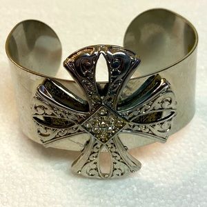 Silver Rhinestone Cuff Bracelet